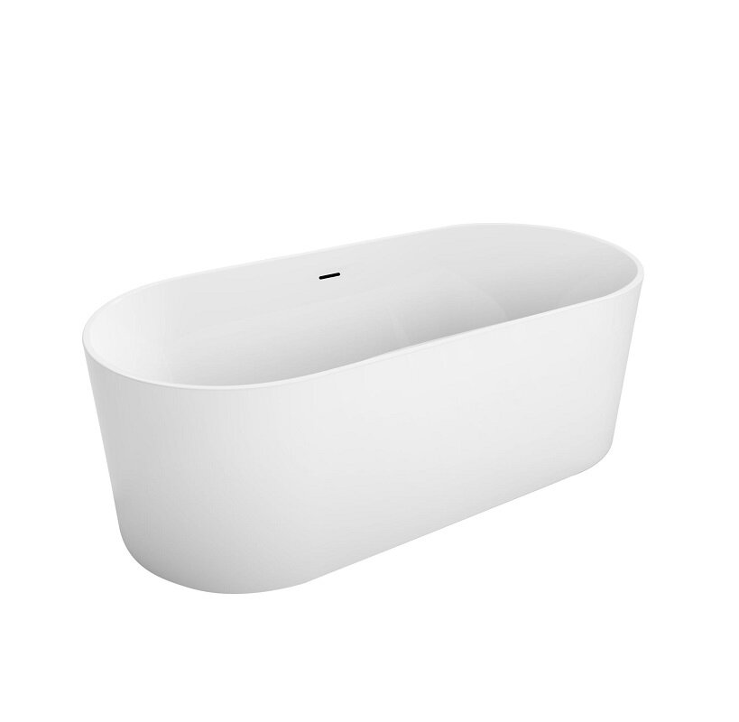 Изображение товара Акриловая ванна BelBagno 170x80 см овальная, белая, с сливом и ножками