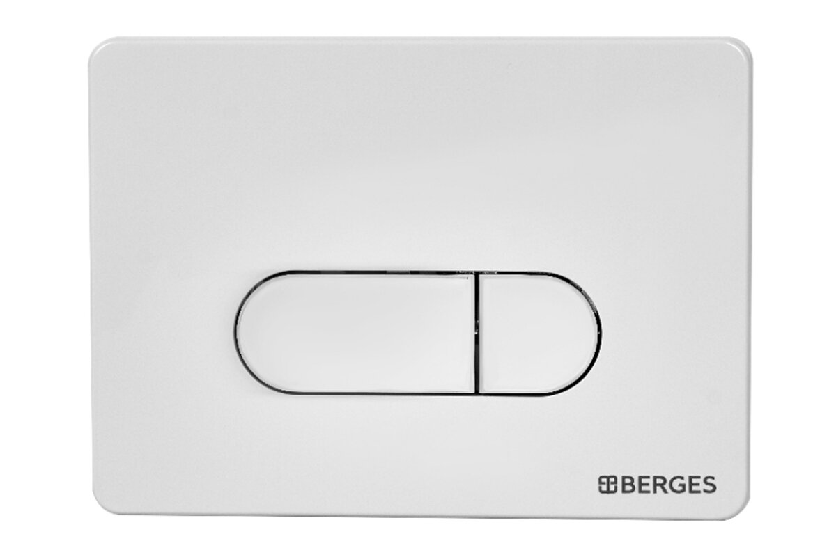 Изображение товара Клавиша смыва Berges Novum 040034, механическая, белая Soft Touch