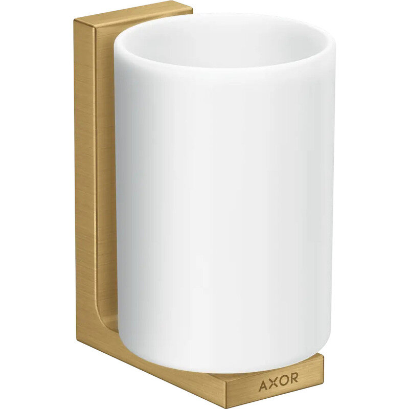 Изображение товара Стакан для зубных щеток Axor Universal Rectangular Accessories, шлифованное золото, 42604250 Изображение товара Стакан для зубных щеток Axor Universal Rectangular Accessories, шлифованное золото, 42604250