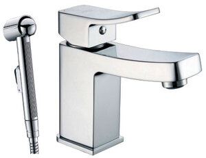 Изображение товара Смеситель WasserKRAFT Aller 1068 для раковины с гигиеническим душем, хром