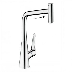 Изображение товара Смеситель для кухонной мойки Hansgrohe Select, 14786000, с вытяжным изливом, хром