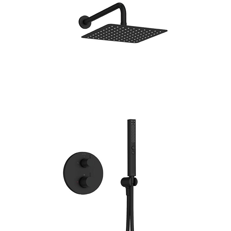 Изображение товара Душевая система Jacob Delafon Metro термостатическая 25x25 см черный матовый