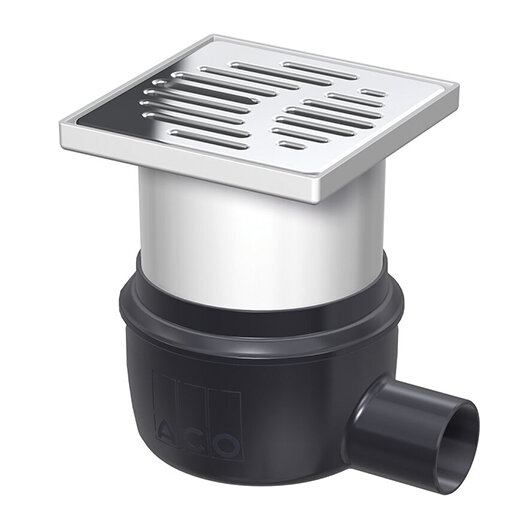 Изображение товара Душевой трап Aco Easyflow 15x15 см, нержавеющая сталь, горизонтальный выпуск Изображение товара Душевой трап Aco Easyflow 15x15 см, нержавеющая сталь, горизонтальный выпуск