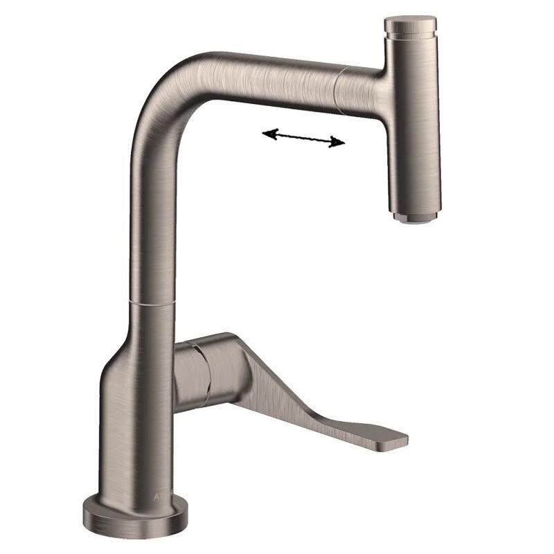 Изображение товара Смеситель кухонный Axor Citterio с вытяжным изливом 39864800 сталь Germany