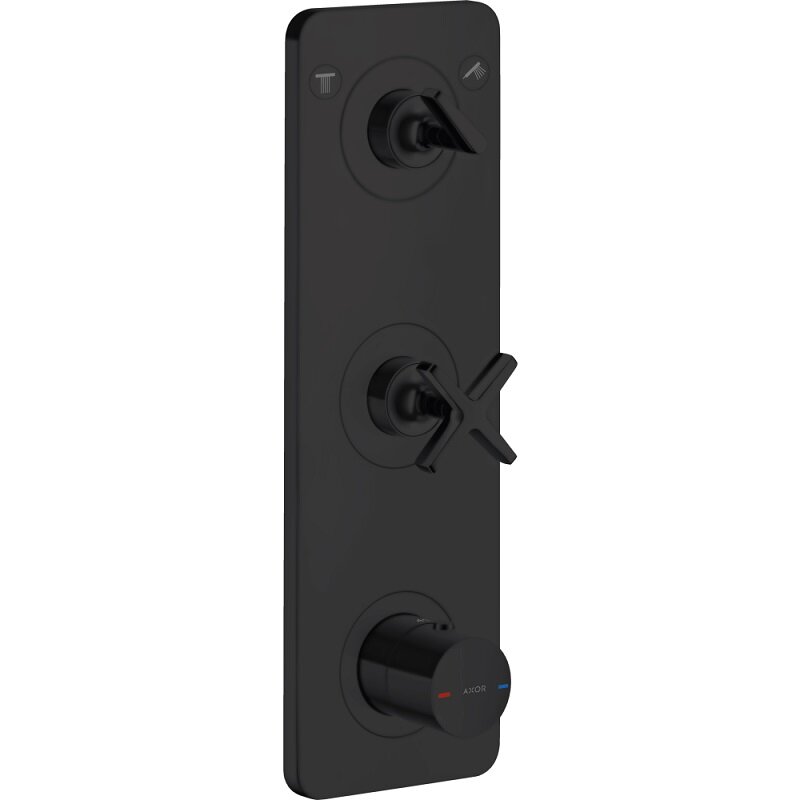 Изображение товара Смеситель для душа Axor Citterio E, 36703670, термостатический, на 2 потребителя, черный матовый