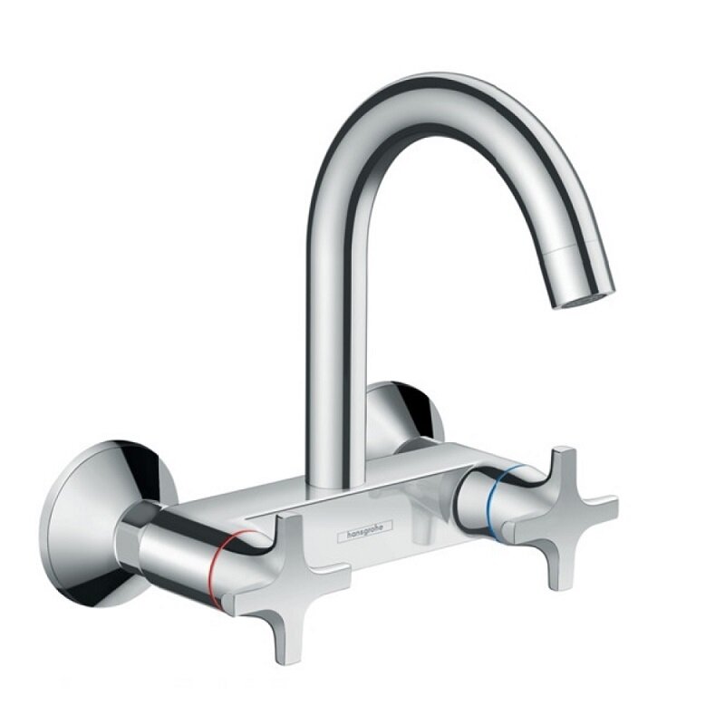 Изображение товара Смеситель для кухонной мойки Hansgrohe Logis 71284000 настенный хром Изображение товара Смеситель для кухонной мойки Hansgrohe Logis 71284000 настенный хром