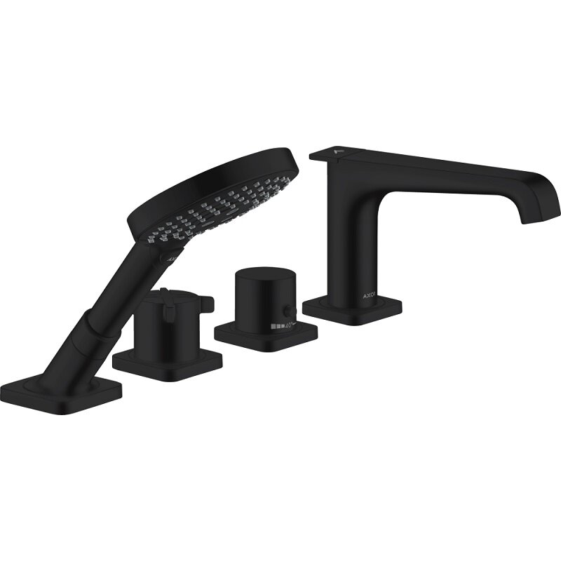 Изображение товара Смеситель для ванны и душа Axor Citterio E, 36411670, термостатический, монтаж на борт ванны, черный матовый