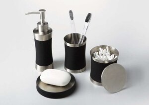 Изображение товара Косметическая ёмкость WasserKRAFT Wern, с крышкой, K-7579, хром/черный