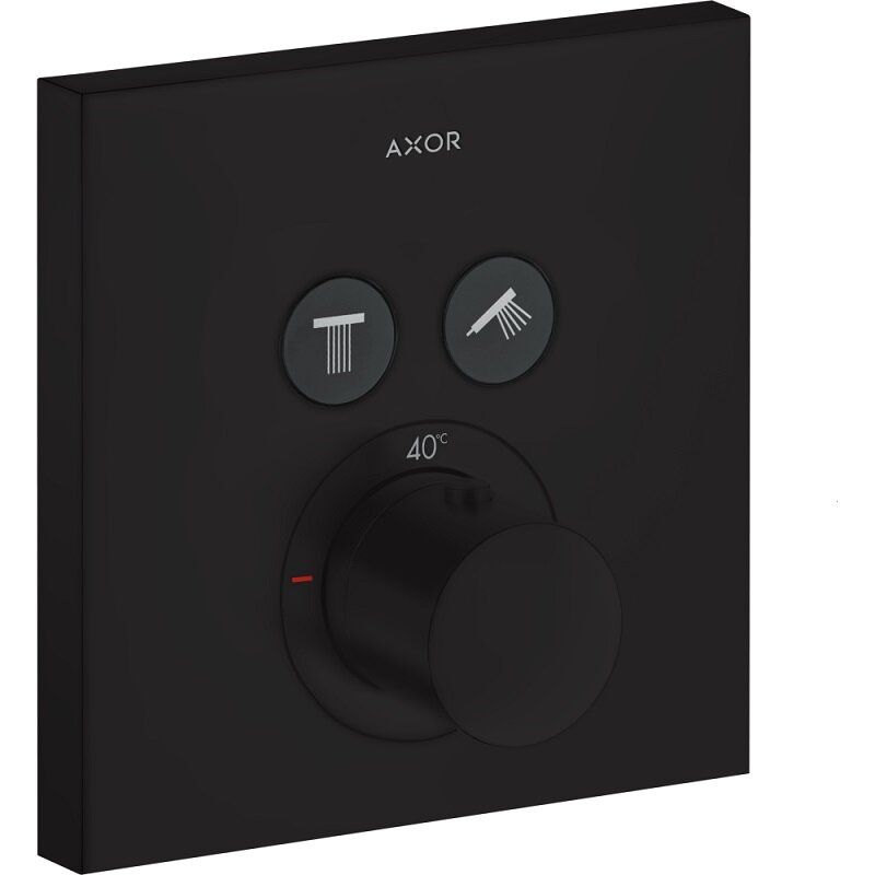 Изображение товара Смеситель для душа Axor ShowerSolutions, 36715670, термостатический, на 2 потребителя, черный матовый Изображение товара Смеситель для душа Axor ShowerSolutions, 36715670, термостатический, на 2 потребителя, черный матовый