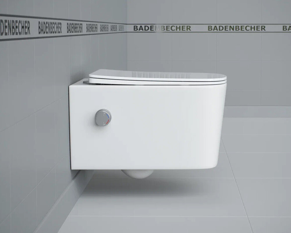 Изображение товара Подвесной унитаз Badenbecher 02ABRLW с биде, быстросъемная крышка, белый, Германия