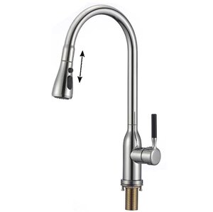 Изображение товара Смеситель для кухонной мойки Savol, с вытяжным изливом, цвет хром, S-002804A