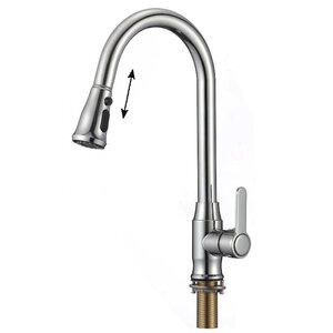 Изображение товара Смеситель для кухонной мойки Savol, с вытяжным изливом, цвет хром, S-002805A