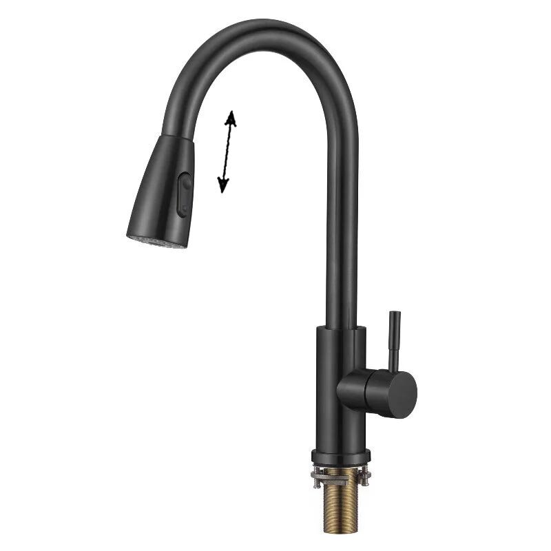 Изображение товара Смеситель для кухонной мойки Savol с вытяжным изливом черный модель S-002806H