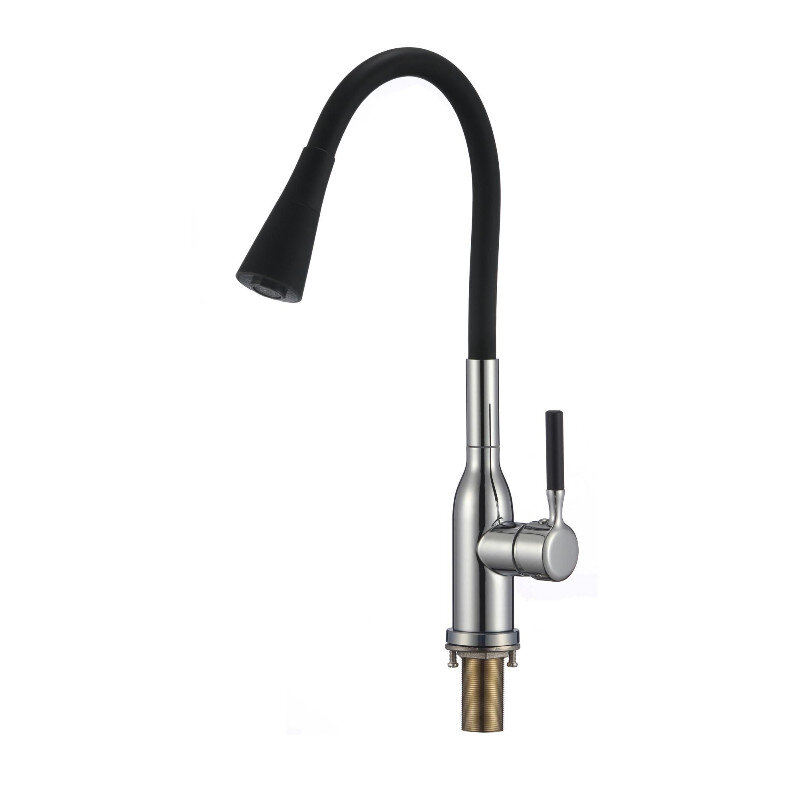 Изображение товара Смеситель для кухонной мойки Savol, с гибким изливом, цвет черный/хром, S-2804AM01