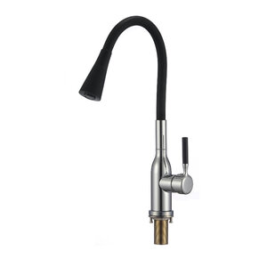 Изображение товара Смеситель для кухонной мойки Savol, с гибким изливом, цвет черный/хром, S-2804AM01