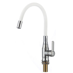 Изображение товара Смеситель для кухонной мойки Savol, с гибким изливом, цвет белый/хром, S-2805A02