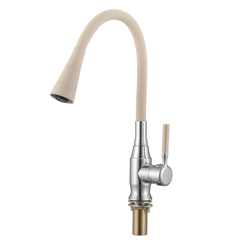 Изображение товара Смеситель для кухонной мойки Savol с гибким изливом бежевый хром модель S-2805AM12