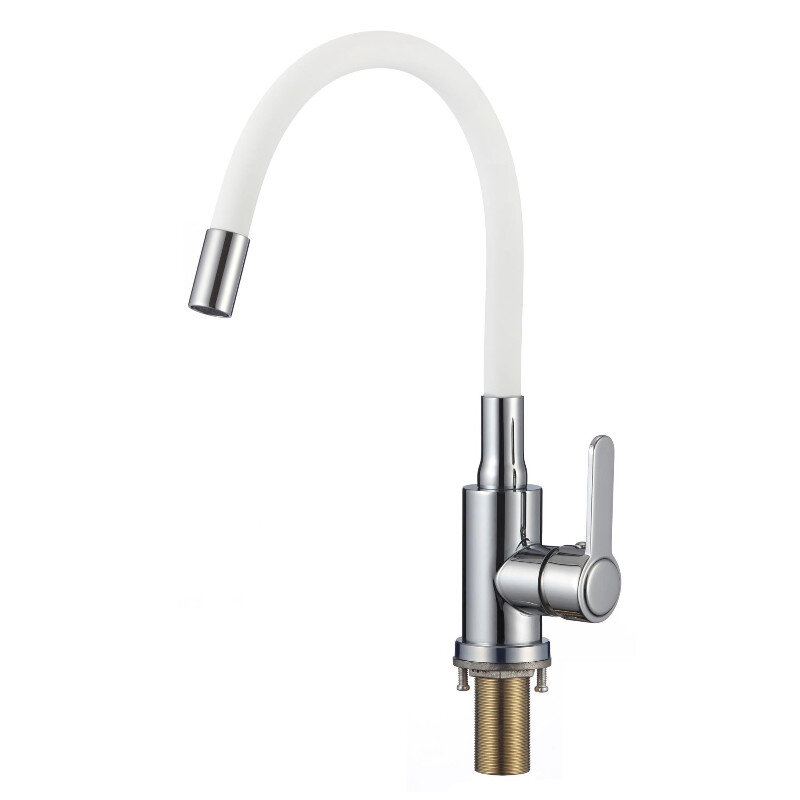 Изображение товара Смеситель для кухонной мойки Savol с гибким изливом белый/хром S-3002A02