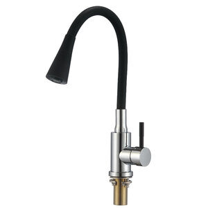 Изображение товара Смеситель для кухонной мойки Savol, с гибким изливом, цвет черный/хром, S-3002AM01