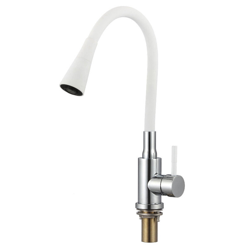 Изображение товара Смеситель для кухонной мойки Savol с гибким изливом белый/хром модель S-3002AM02