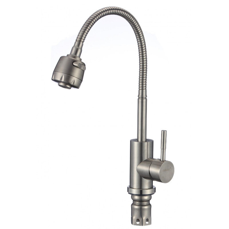 Изображение товара Смеситель Savol S-SUS3002-1 с гибким изливом, серый, 5 лет гарантии