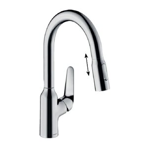 Изображение товара Смеситель для кухонной мойки Hansgrohe Focus, 71801000, с вытяжным изливом, хром