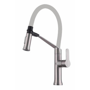 Изображение товара Смеситель для кухонной мойки Savol, с гибким изливом, цвет серый/сатин, S-SUS6013-04