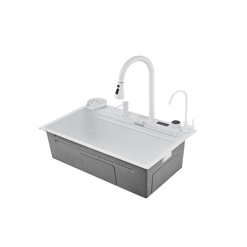 Изображение товара Кухонная мойка Savol S-SC002W со смесителем, 75 см, белая