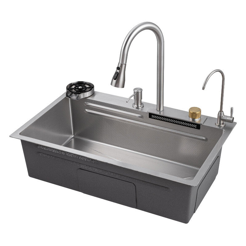 Изображение товара Кухонная мойка Savol 75 см со смесителем цвет сатин