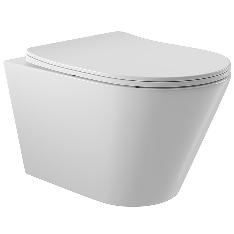 Изображение товара Подвесной безободковый унитаз Aqueduto Cone с сиденьем микролифт белый