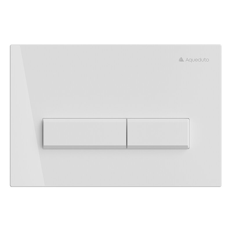 Изображение товара Клавиша Aqueduto Retangulo механическая для унитаза двухрежимная белая