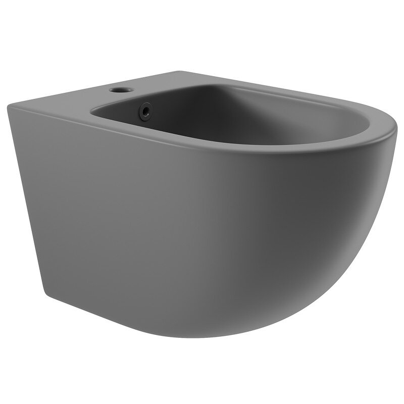 Изображение товара Биде Aqueduto Ovo подвесное из фаянса серое матовое 525x365 мм