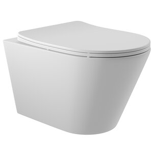 Изображение товара Подвесной безободковый унитаз Aqueduto Cone с сиденьем микролифт белый матовый Изображение товара Подвесной безободковый унитаз Aqueduto Cone с сиденьем микролифт белый матовый