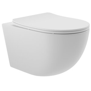 Изображение товара Подвесной безободковый унитаз Aqueduto Ovo, с сиденьем микролифт, цвет белый матовый, OVO0120 Изображение товара Подвесной безободковый унитаз Aqueduto Ovo, с сиденьем микролифт, цвет белый матовый, OVO0120
