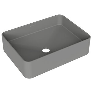 Изображение товара Раковина накладная Aqueduto Espiral, 50 см, керамика, цвет серый матовый, ESP0430