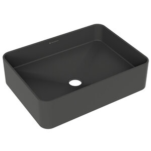 Изображение товара Раковина накладная Aqueduto Espiral, 50 см, керамика, цвет черный матовый, ESP0440