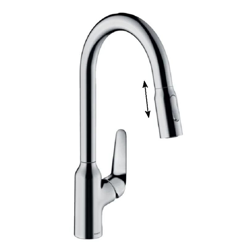 Изображение товара Смеситель для кухонной мойки Hansgrohe Focus 71820000 с вытяжным изливом хром