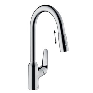 Изображение товара Смеситель для кухонной мойки Hansgrohe Focus, 71820000, с вытяжным изливом, цвет хром