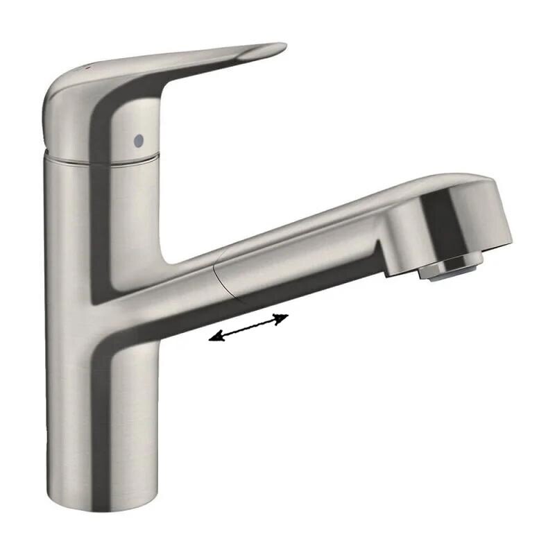 Изображение товара Смеситель для кухонной мойки Hansgrohe Focus 71829800 с вытяжным изливом нерж. сталь