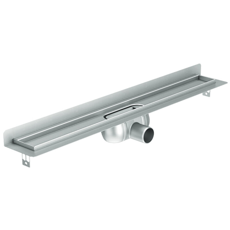 Изображение товара Душевой канал Aco Showerdrain C, 9010.88.13, 120 см, без решетки, с вертикальным фланцем, высота 92 мм, цвет нержавеющая сталь