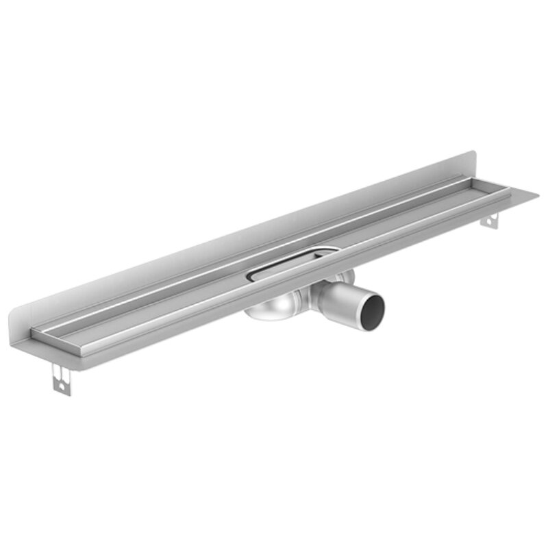 Изображение товара Душевой канал Aco Showerdrain C, 9010.88.33, 110 см, без решетки, с вертикальным фланцем, высота 65 мм, цвет нержавеющая сталь