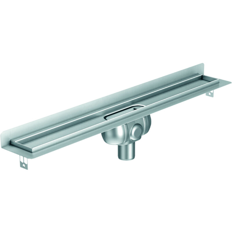 Изображение товара Душевой канал Aco Showerdrain C, 9010.91.84, 100 см, без решетки, с вертикальным фланцем, высота 92 мм, цвет нержавеющая сталь