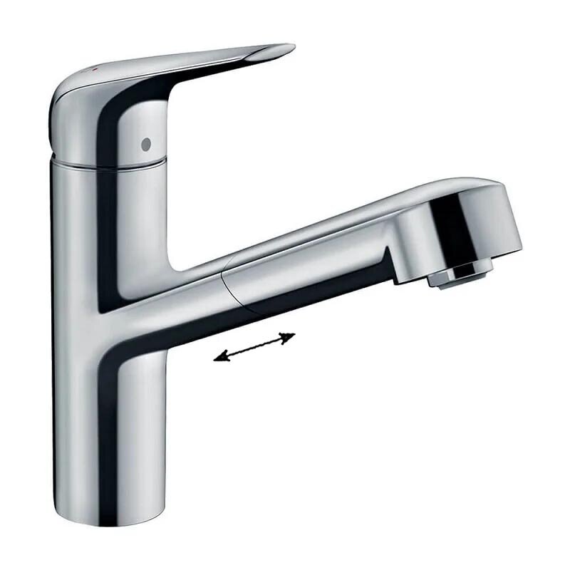 Изображение товара Смеситель для кухонной мойки Hansgrohe Focus 71865000 с вытяжным изливом хром