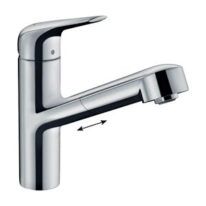 Изображение товара Смеситель для кухонной мойки Hansgrohe Focus, 71865000, с вытяжным изливом, цвет хром