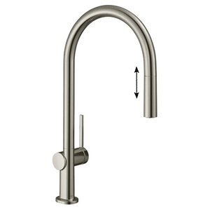 Изображение товара Смеситель для кухонной мойки Hansgrohe Talis, 72803800, с вытяжным изливом, нержавеющая сталь
