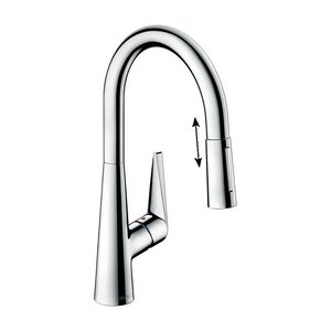Изображение товара Смеситель для кухонной мойки Hansgrohe Talis, 72817000, с вытяжным изливом, хром