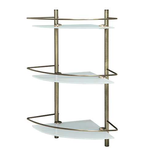 Изображение товара Полка стеклянная WasserKRAFT Exter K-3533 угловая бронза