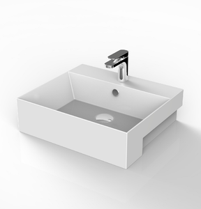 Изображение товара Раковина ArtCeram Quadro Semincasso угловая прямоугольная белая 50х48 см
