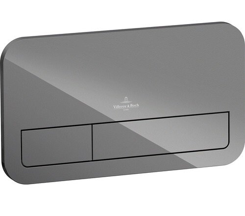 Изображение товара Клавиша двойная смывная стеклянная Villeroy & Boch M200 9224 00RA серого цвета