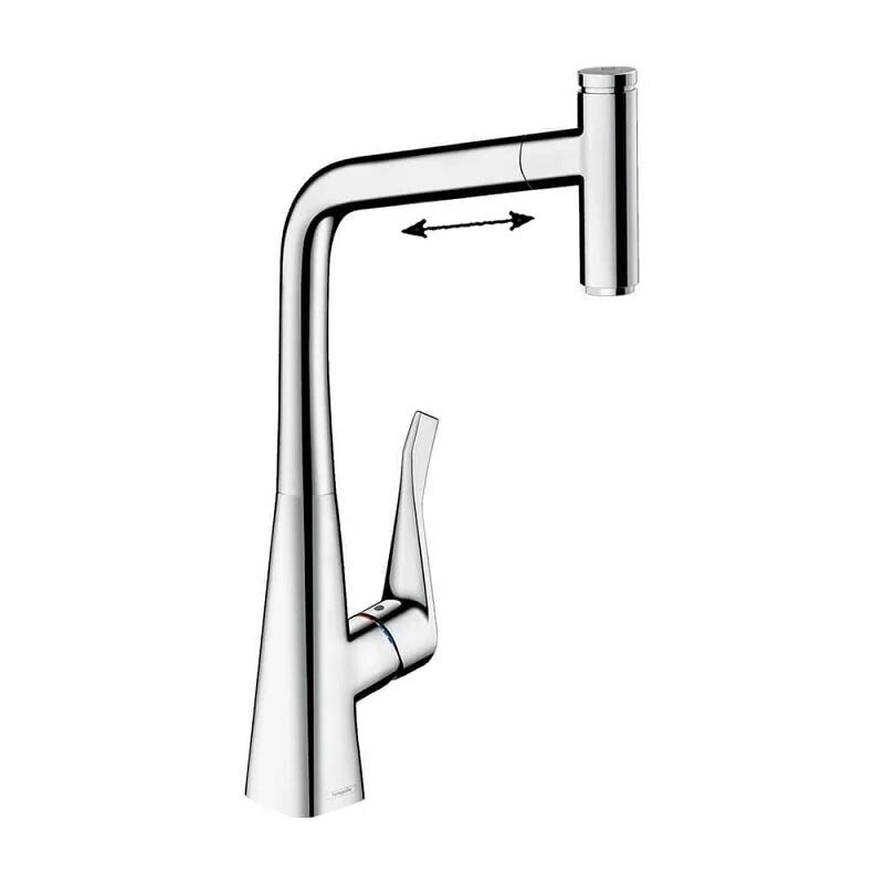 Изображение товара Смеситель для кухонной мойки Hansgrohe Metris Select с вытяжным изливом, хром